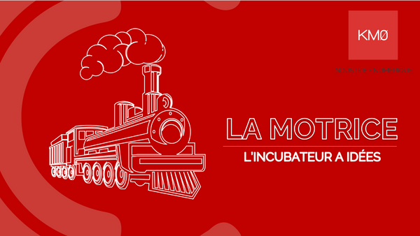 <p>Affiche avec une locomotive à vapeur sur fond rouge.</p>